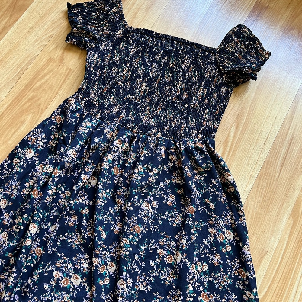 Off the Shoulder Ditsy Floral High Split Dress